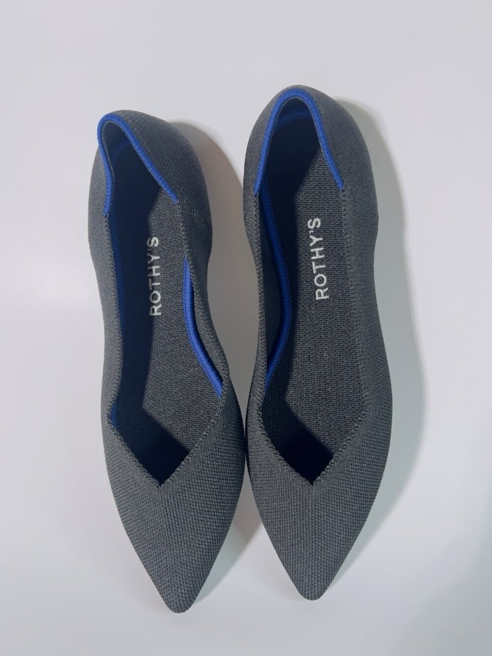 Rothy’s Women’s Black Pointed Toe Knit Flats Size 9.5 New Without Box - Picture 6 of 8